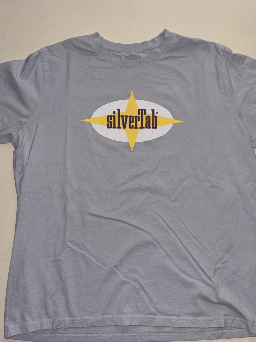 Baby blue silver tab logo Levi’s Y2K shirt